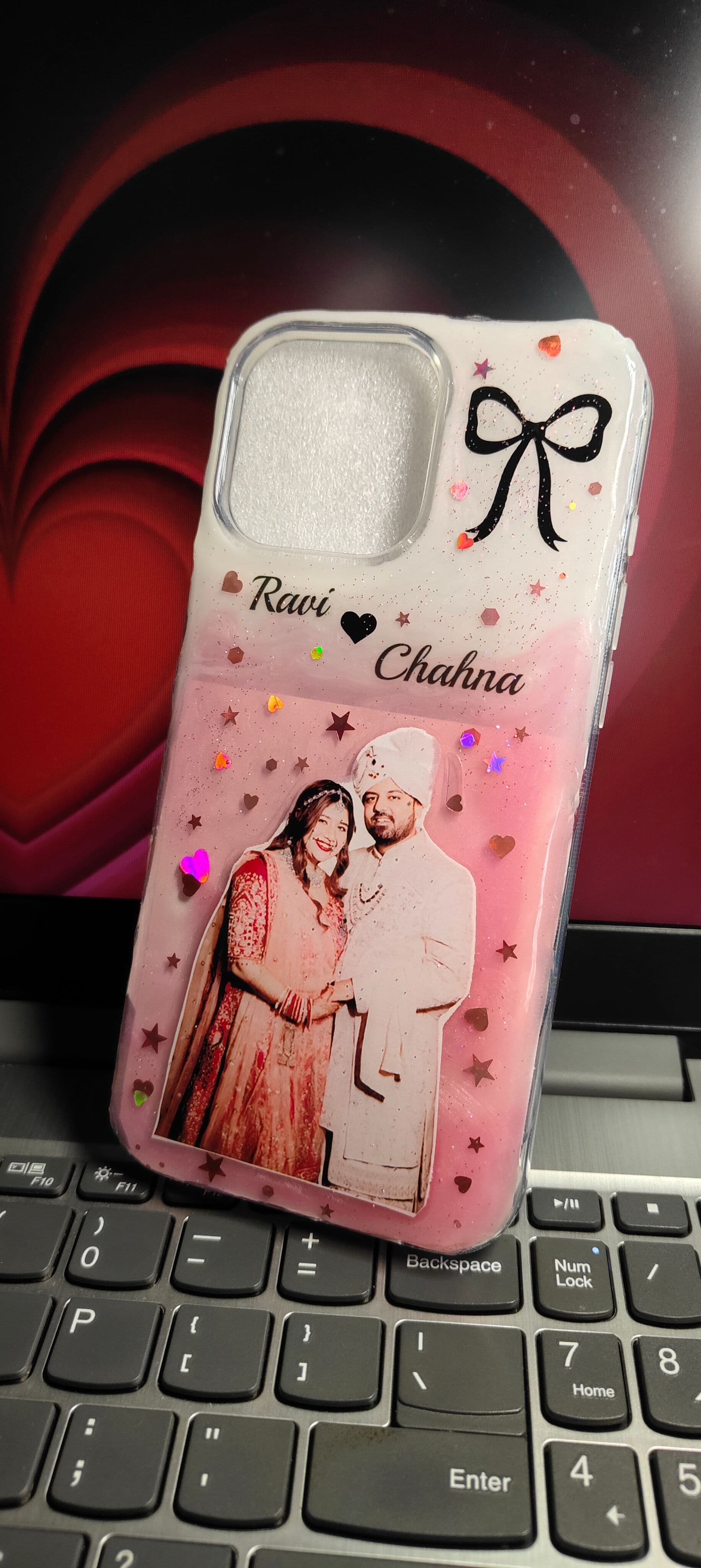 Personalized Couple Photo Resin Phone Cover