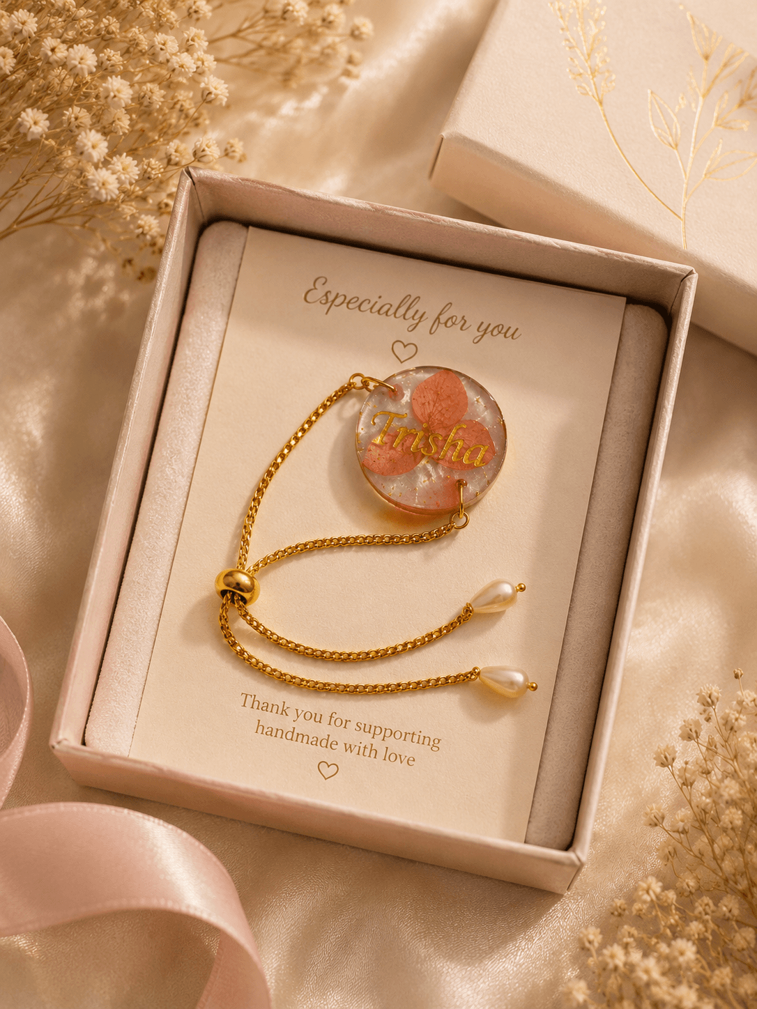 Personalized Floral Name Bracelet – Gift Edition
